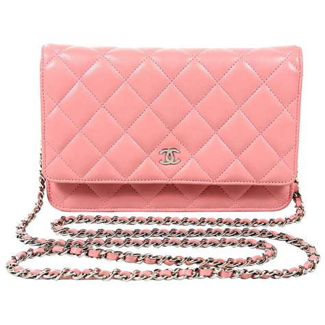 pink chanel wallet on chain